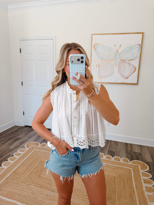 Angie Eyelet Blouse