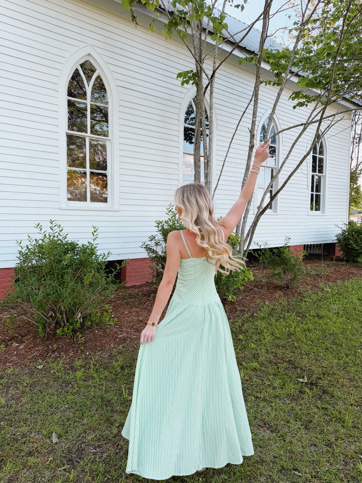 Green Palmer Dropwaist Dress
