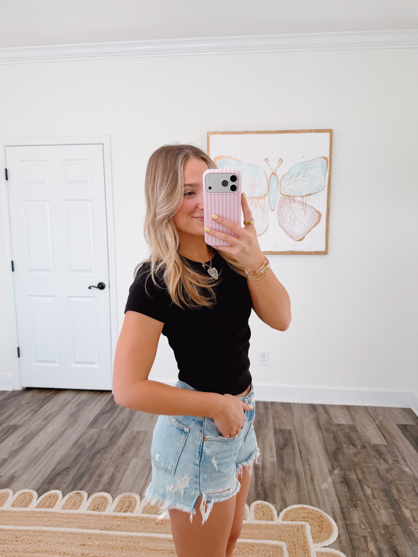 Black Ribbed Baby Tee