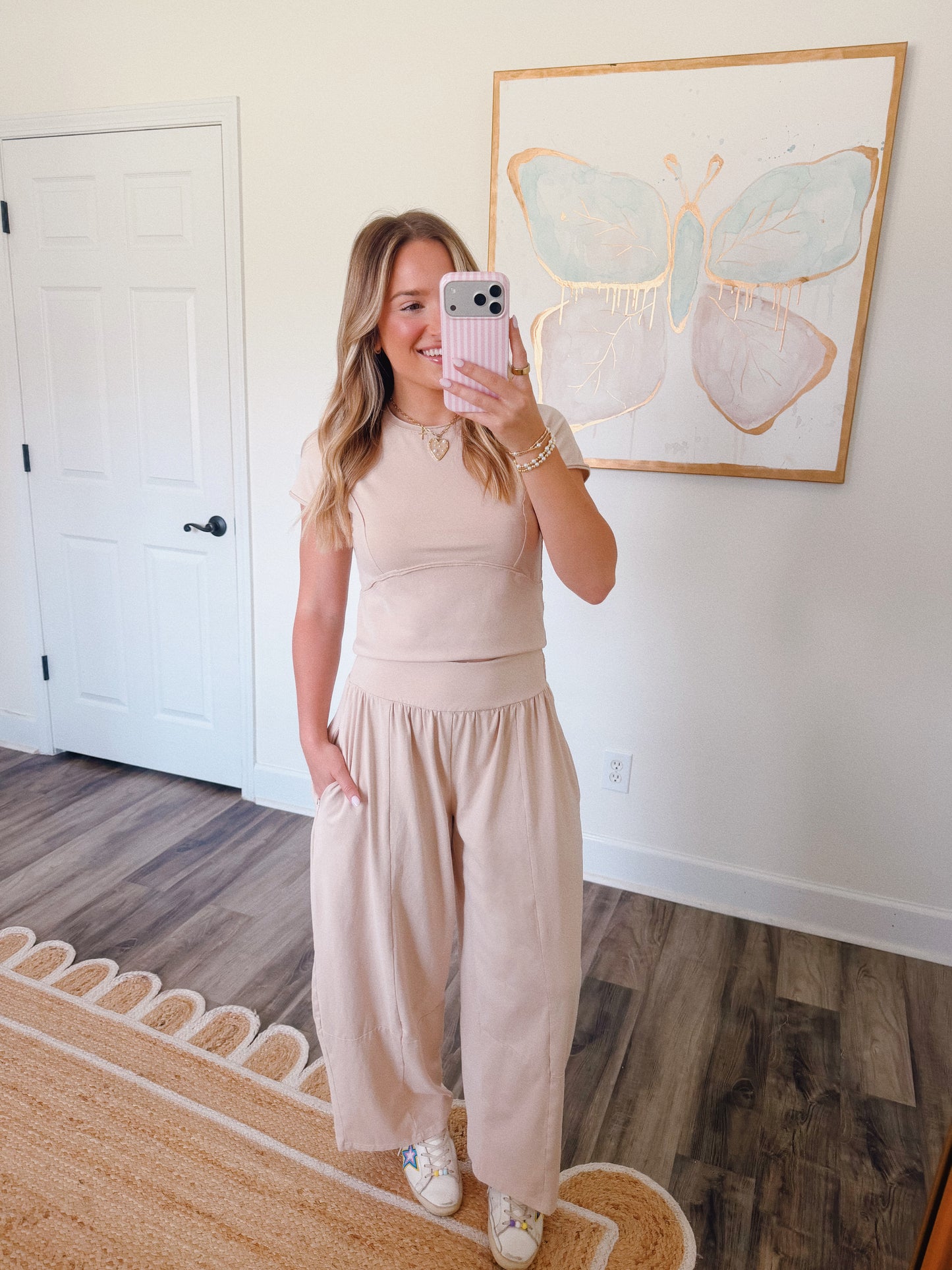 Oatmeal Wide Leg Pants Set