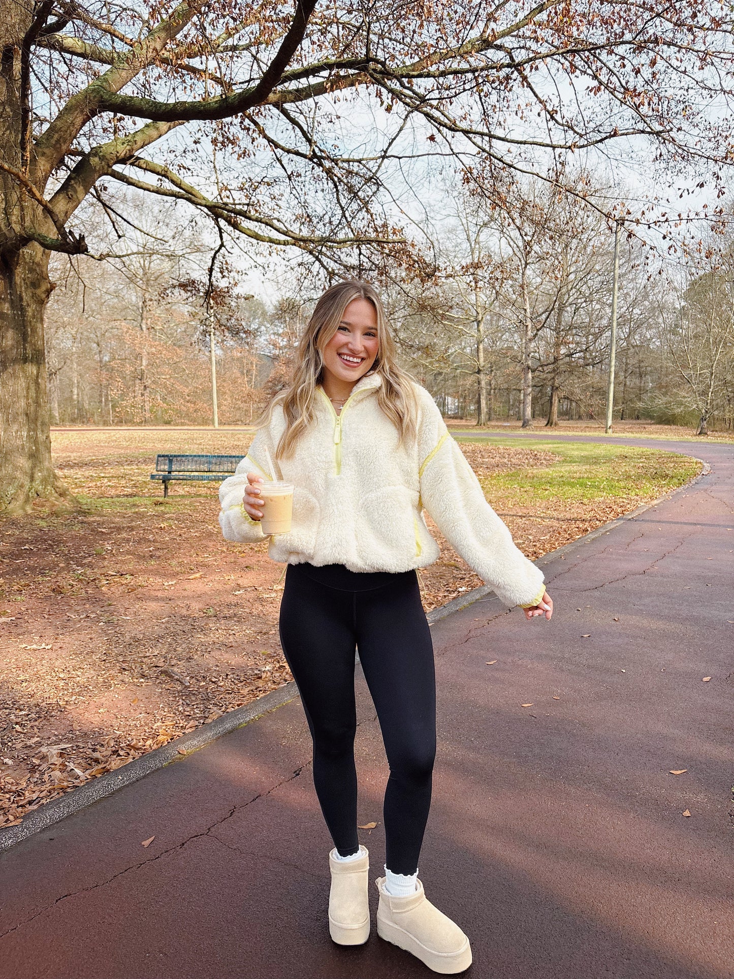 Lime Lined Cozy Sherpa Jacket