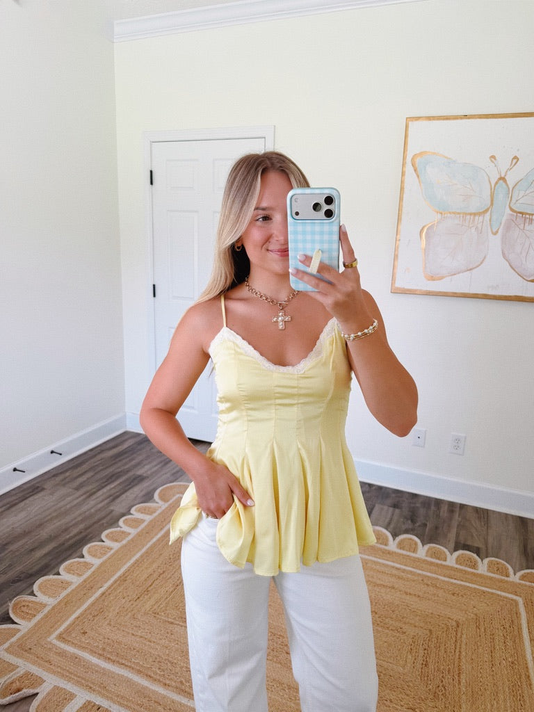 Lemons and Lace Pleated Top
