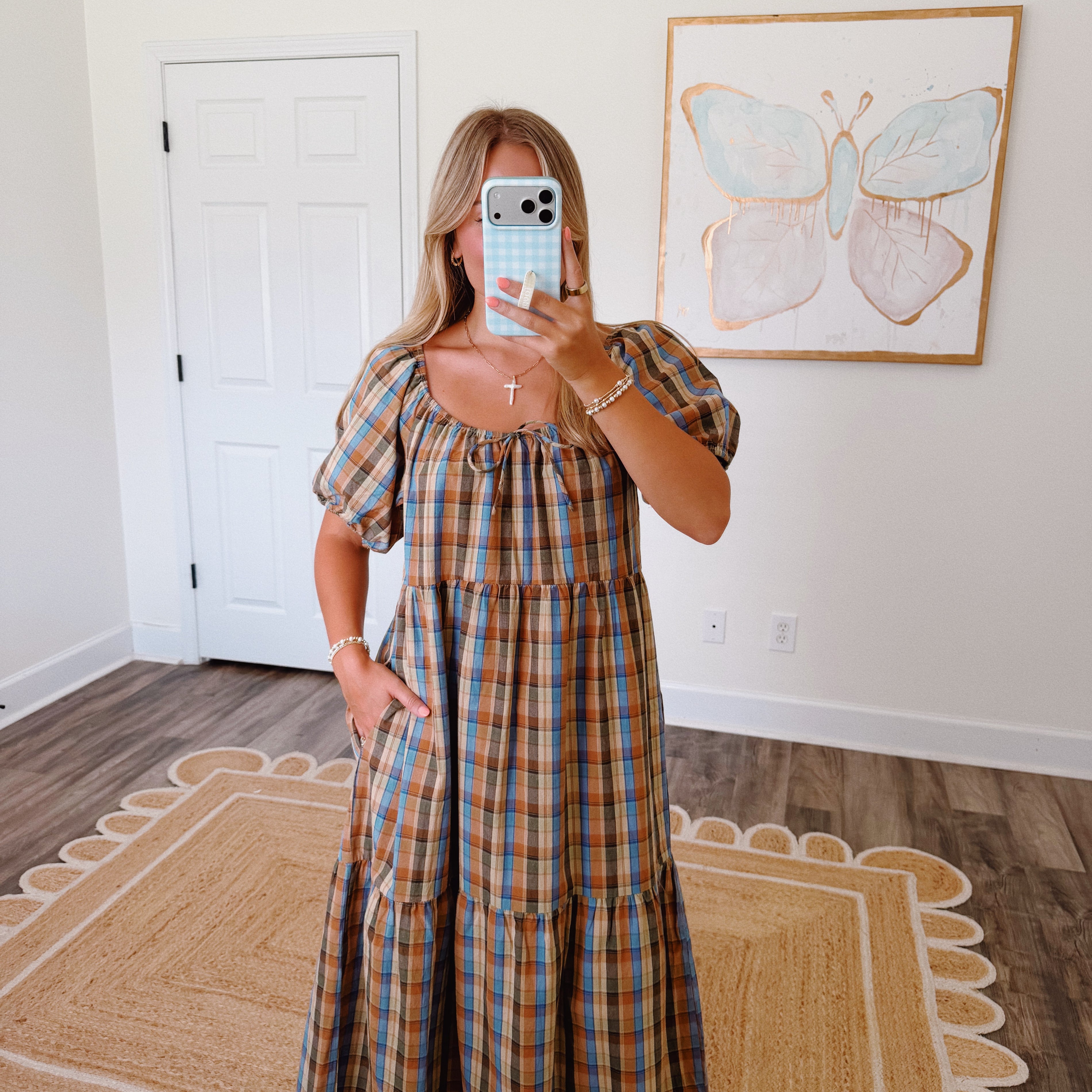 Autumn Stroll Plaid Maxi