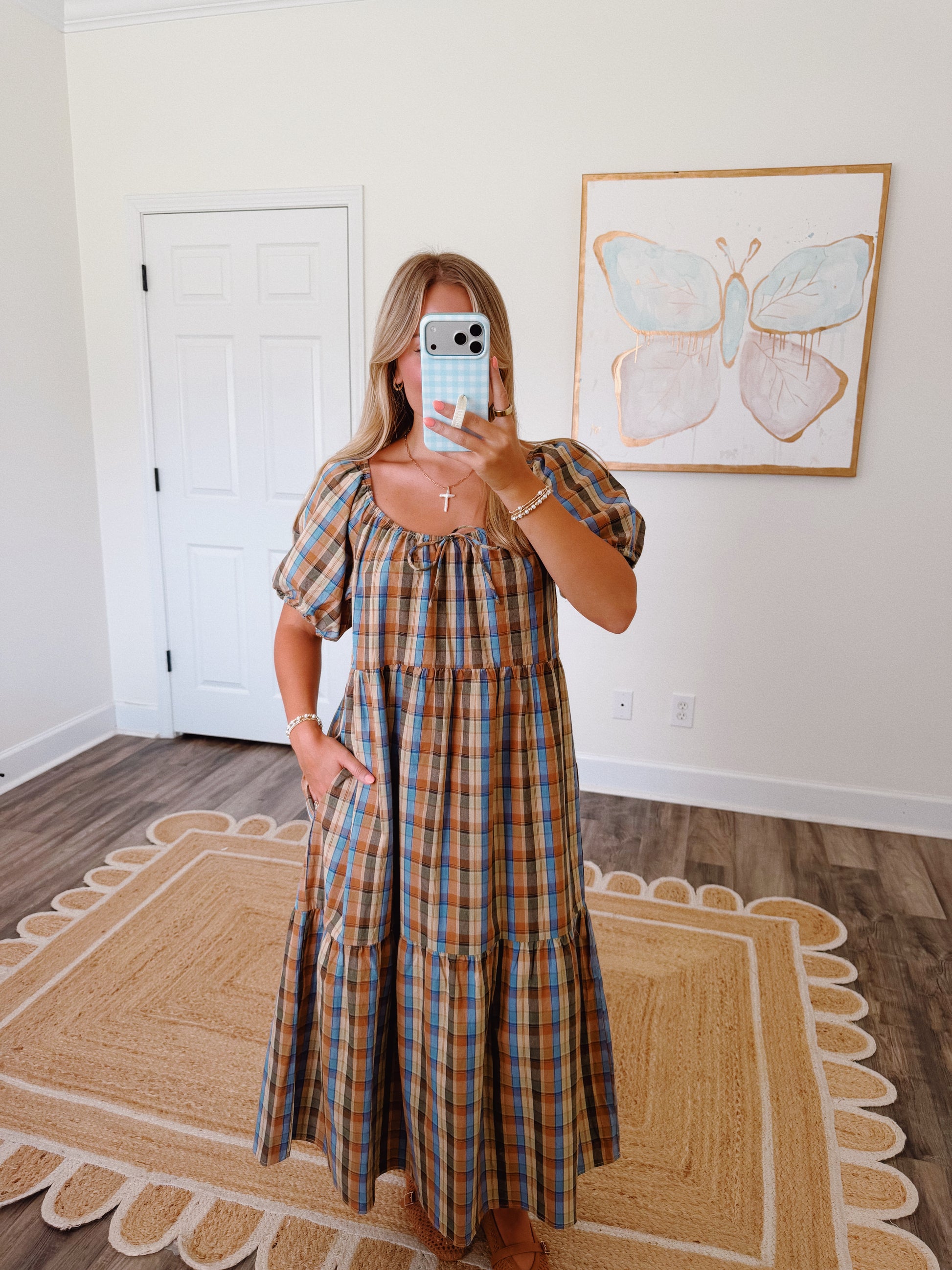 Autumn Stroll Plaid Maxi