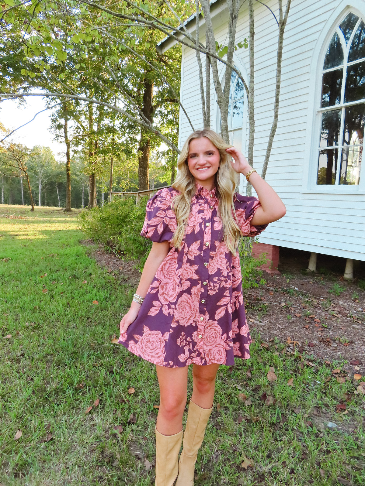 Autumn Rose Mini Dress