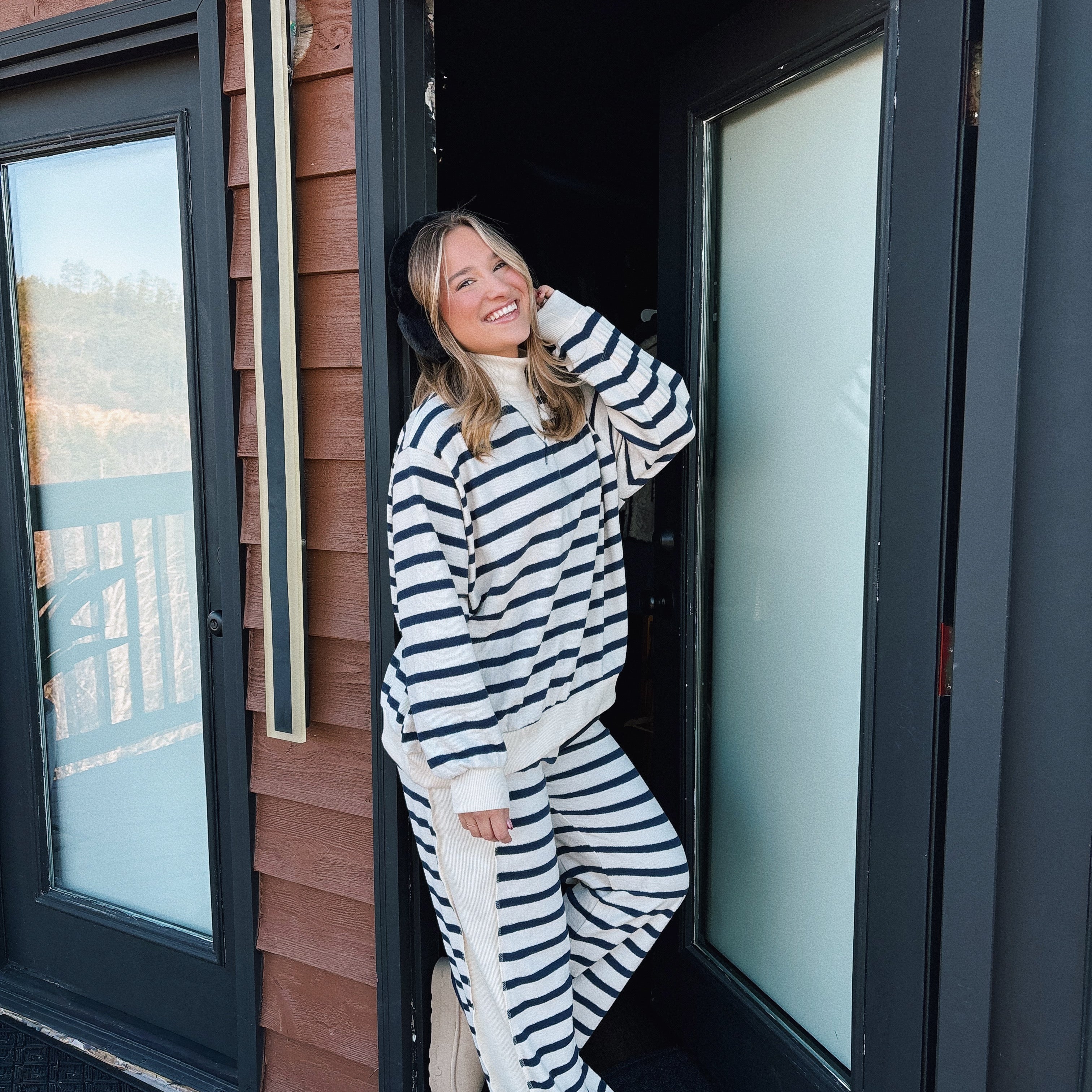 Ava Striped Mockneck Set