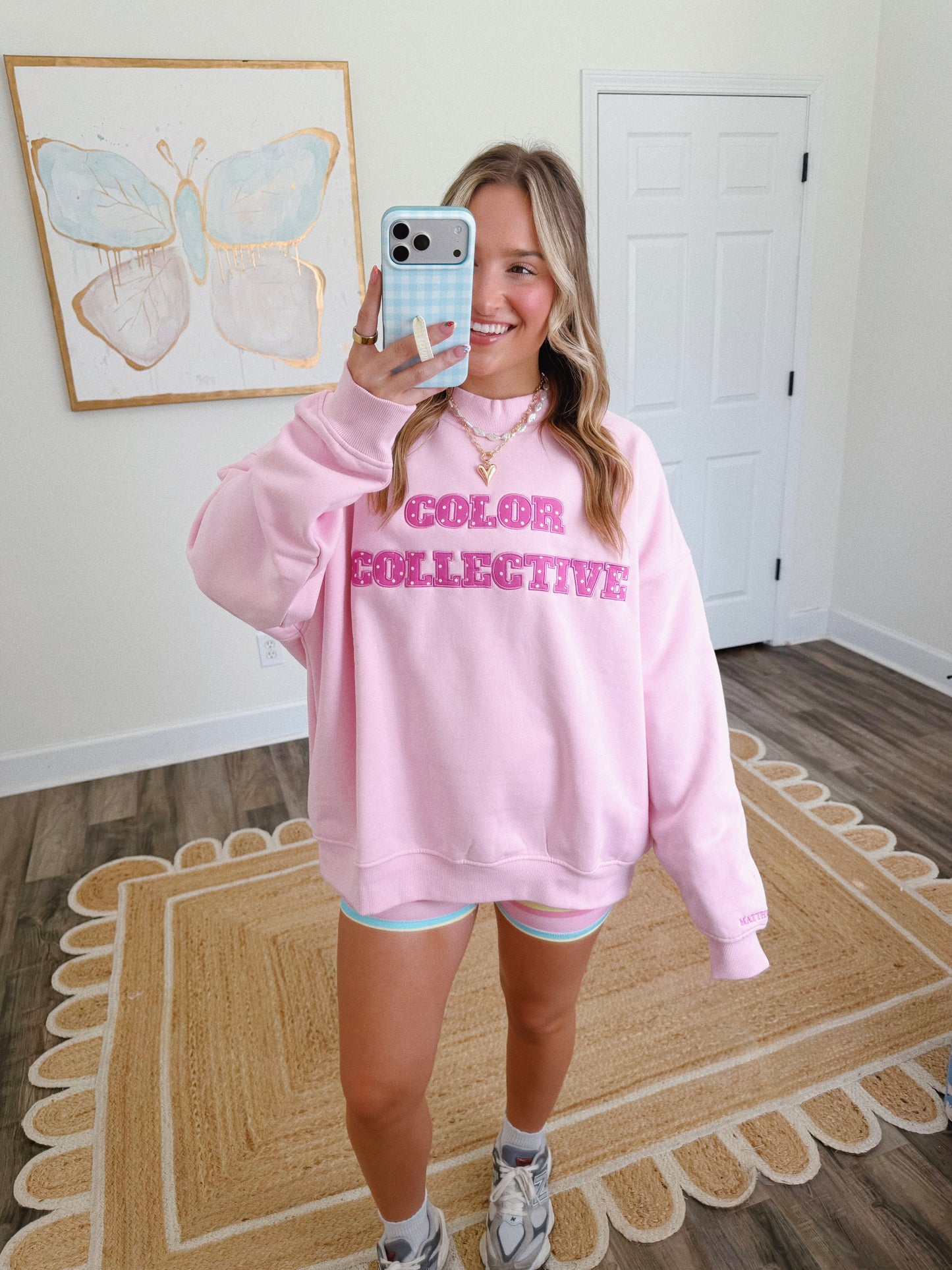 Pink Polka Dot CC Fleece Mockneck