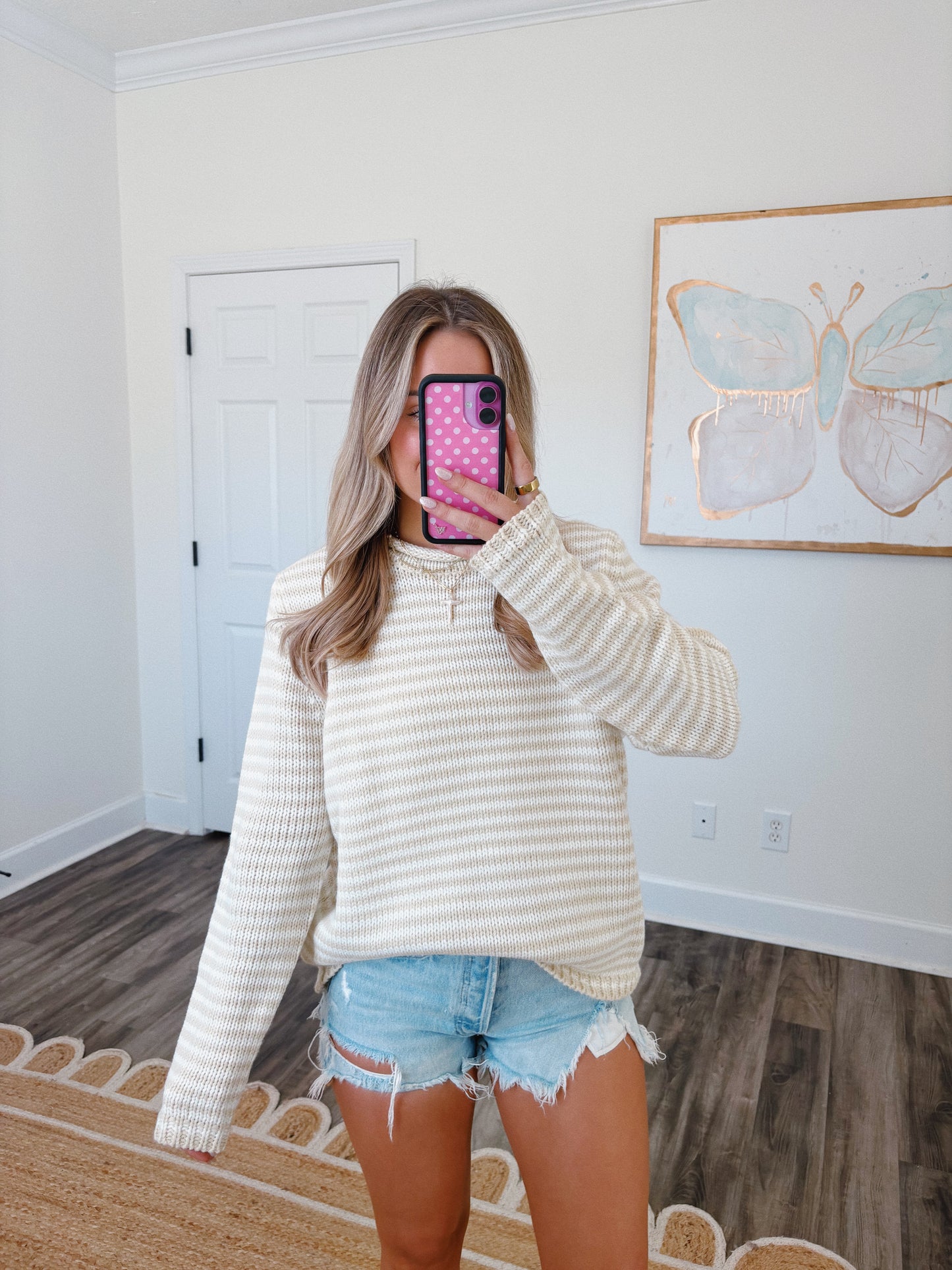 Oat Milk Striped Sweater