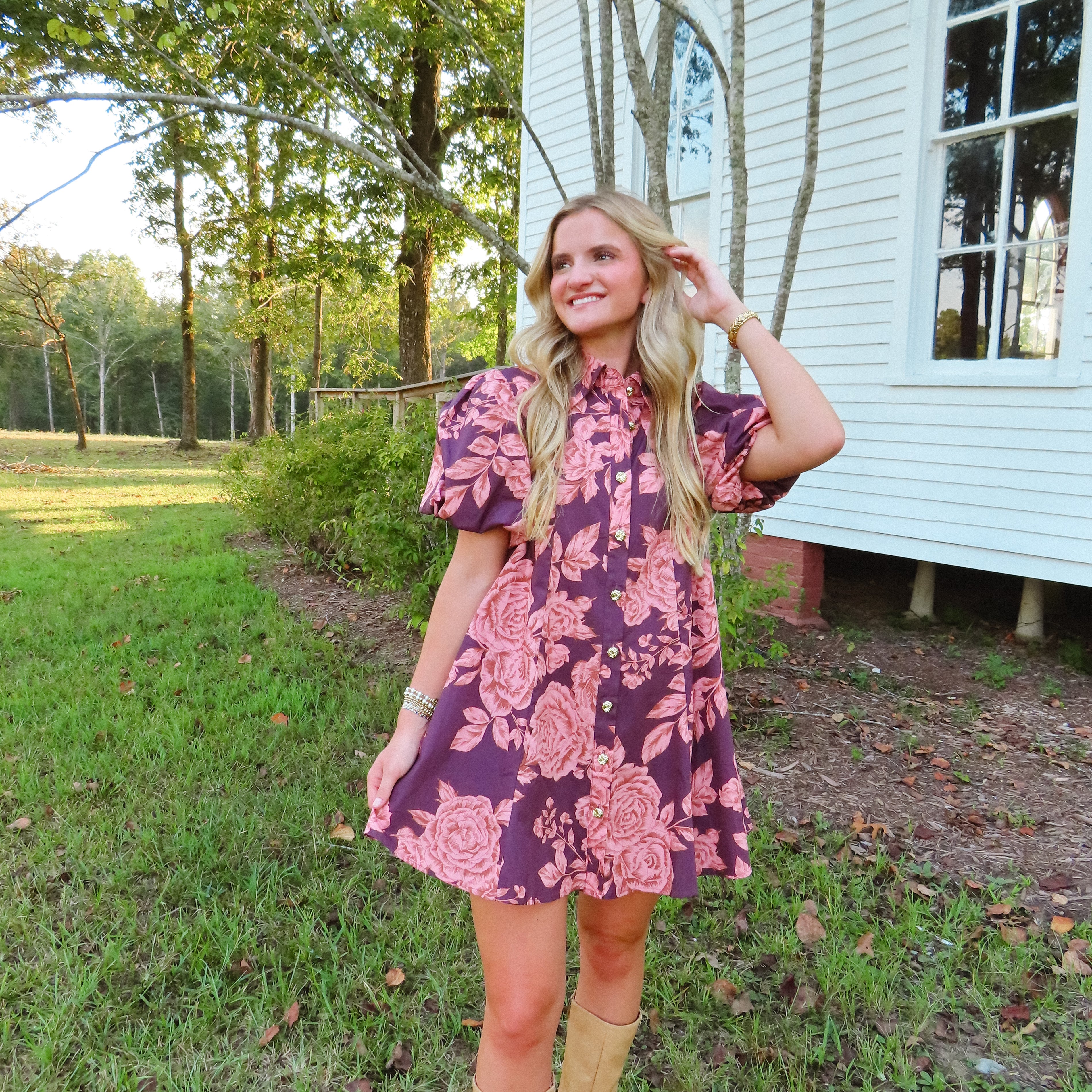 Autumn Rose Mini Dress