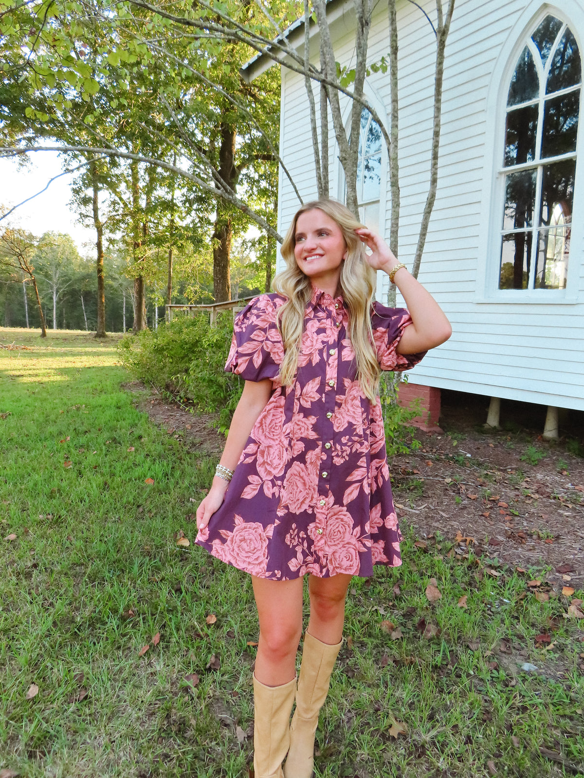 Autumn Rose Mini Dress