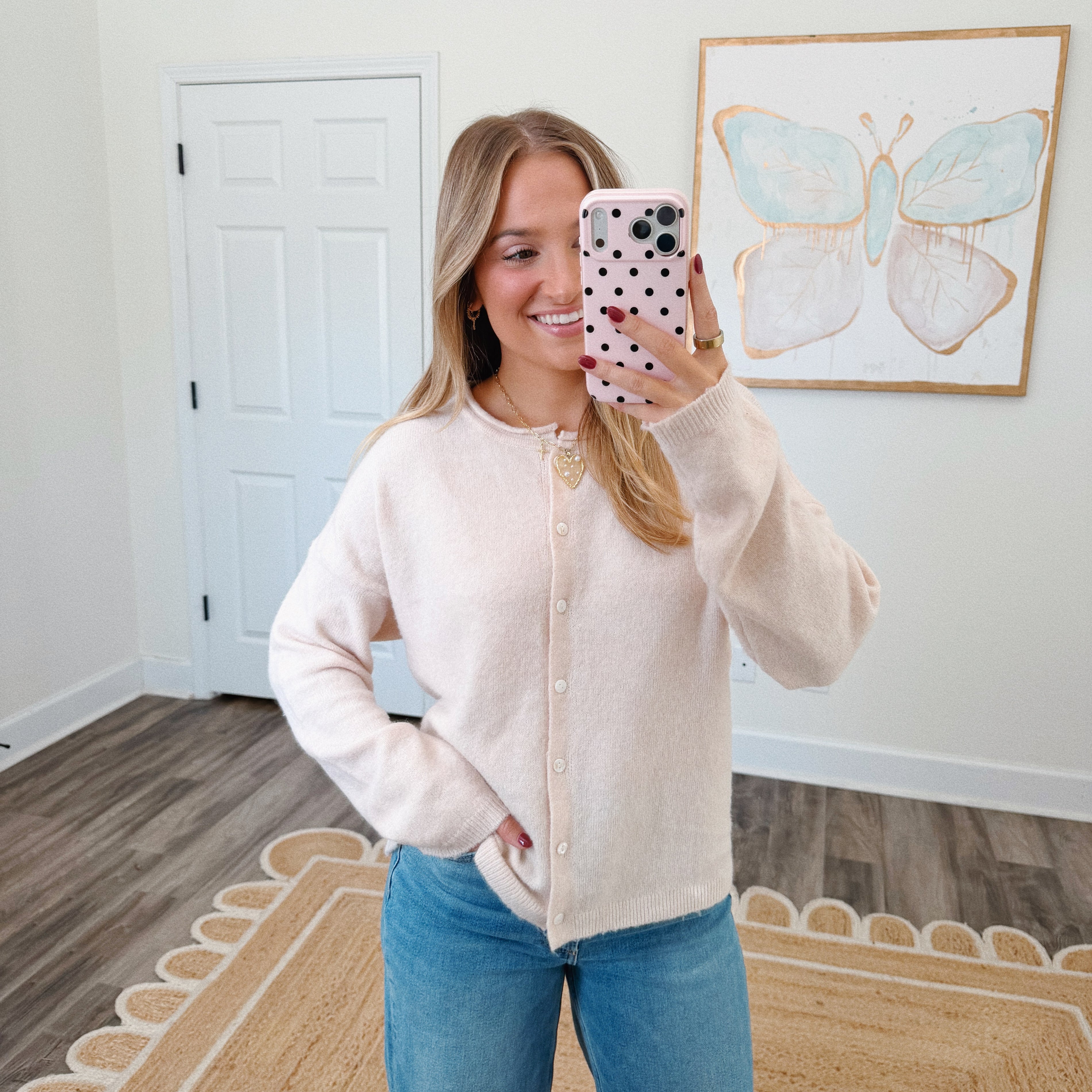 Essenital Soft Knit Cardigan - Cream