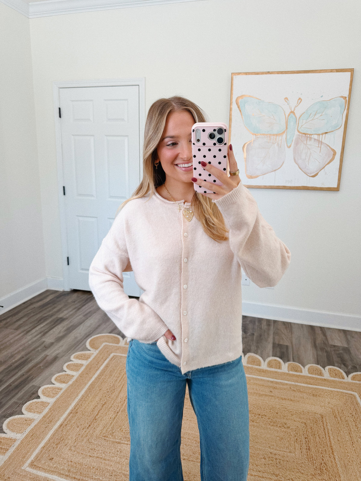 Essenital Soft Knit Cardigan - Cream
