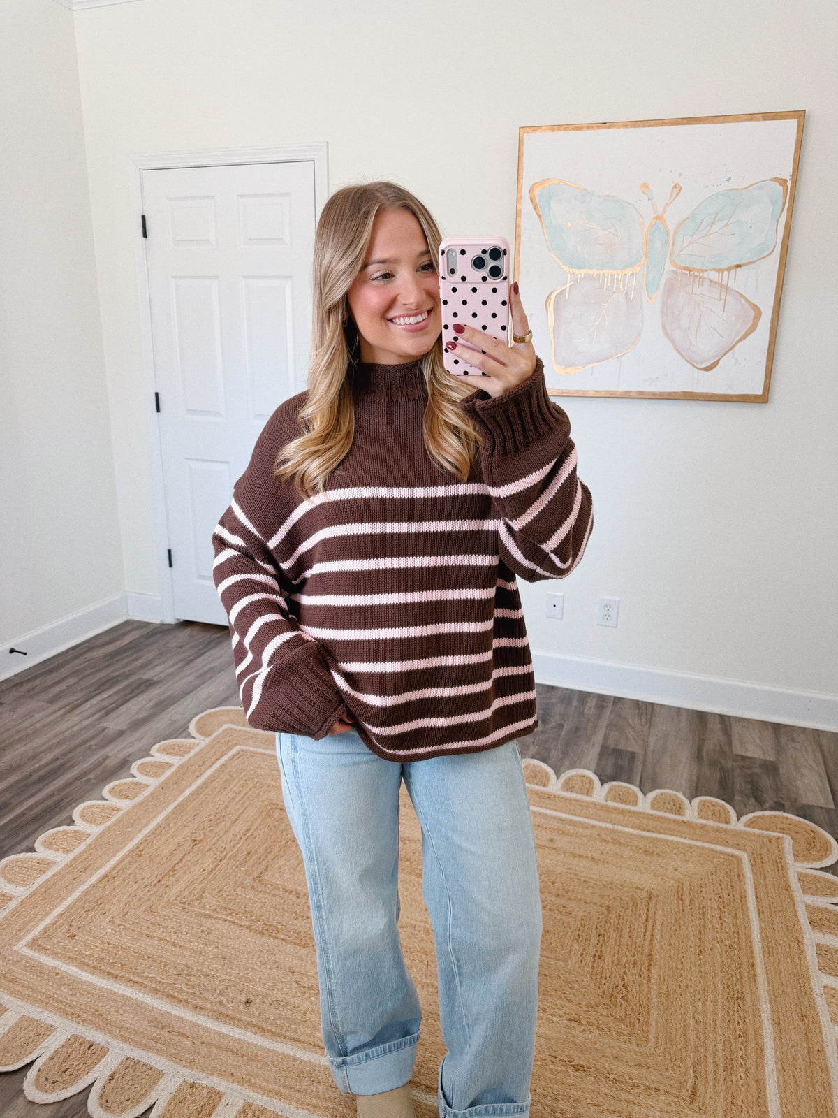 Eloise Striped Sweater - Brown