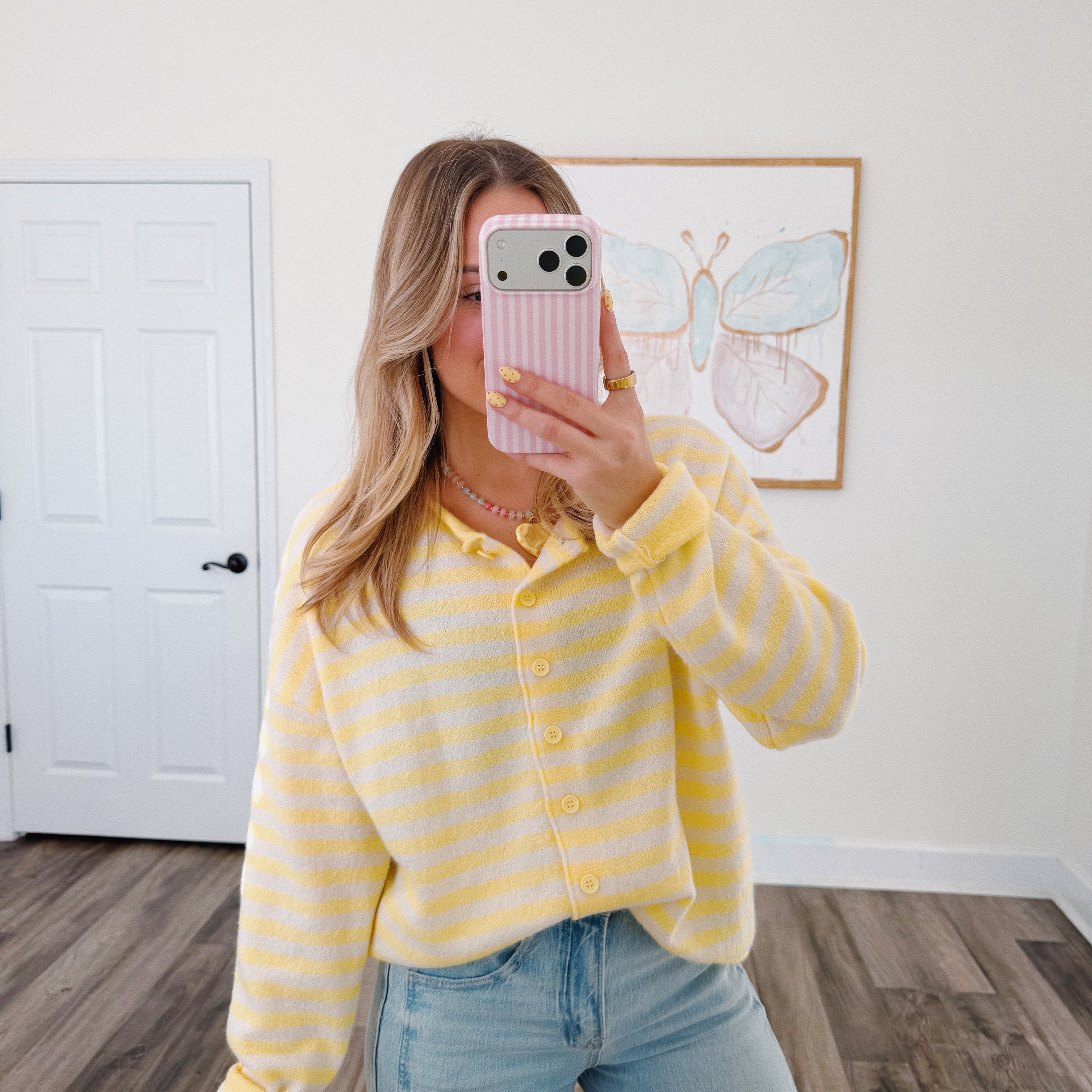 Lemon Striped Cardigan