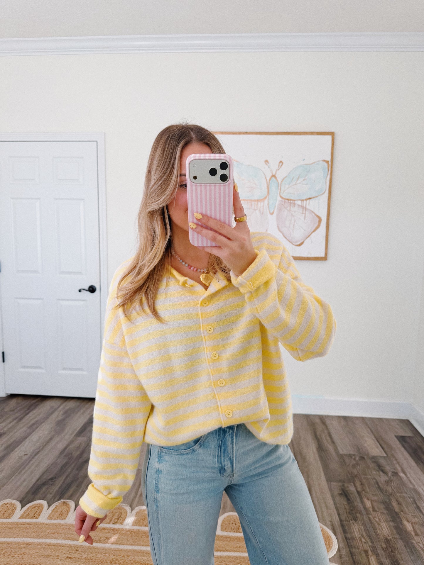 Lemon Striped Cardigan
