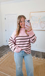 Eloise Striped Sweater - Pink