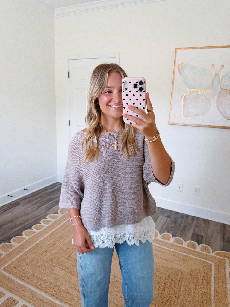 Latte Lace Sweater