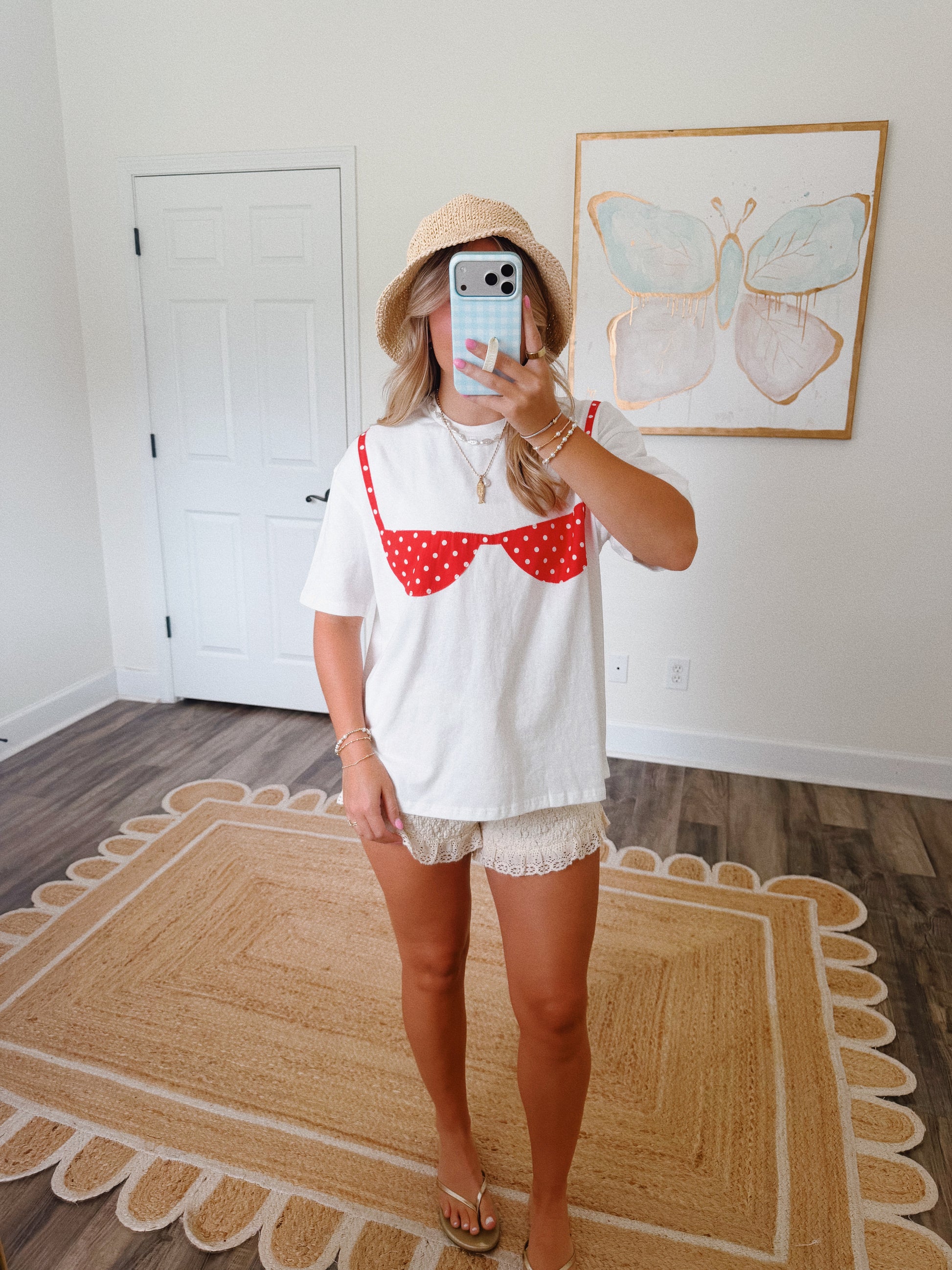 Beach Bound Bikini Tee in Red