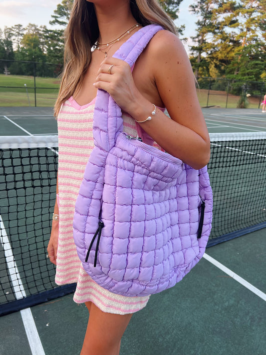 Quilted Puffer Bag Purple