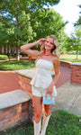 Cream Pleated Set
