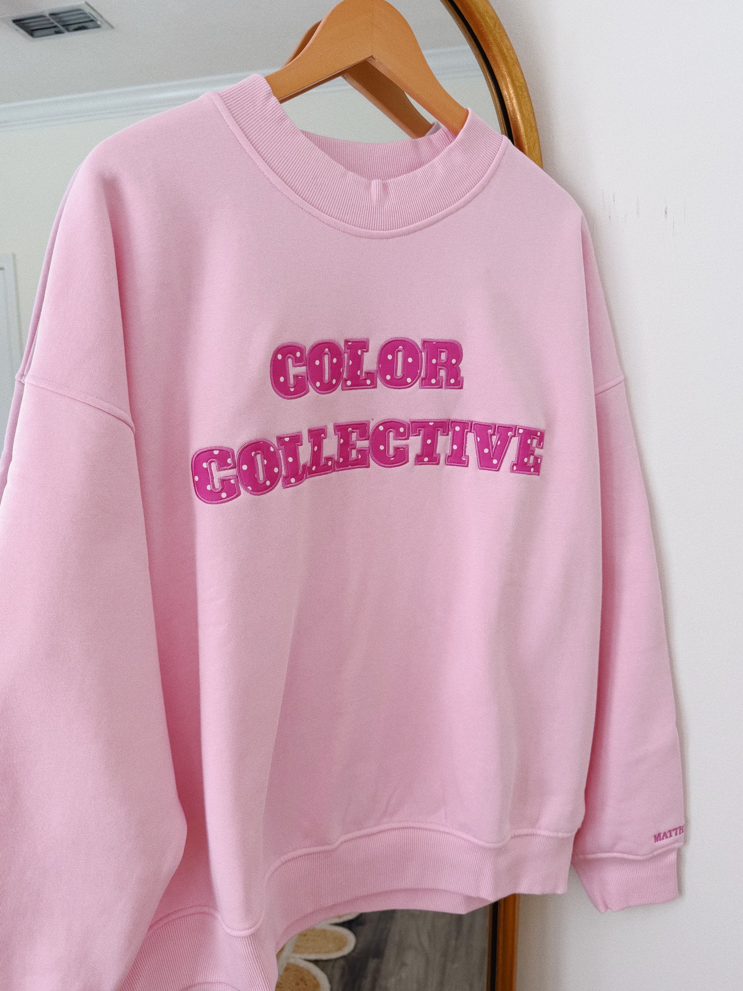 Pink Polka Dot CC Fleece Mockneck