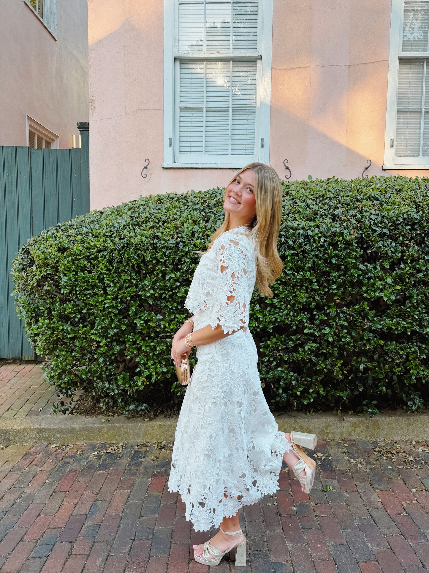 Charleston Girl Set in White