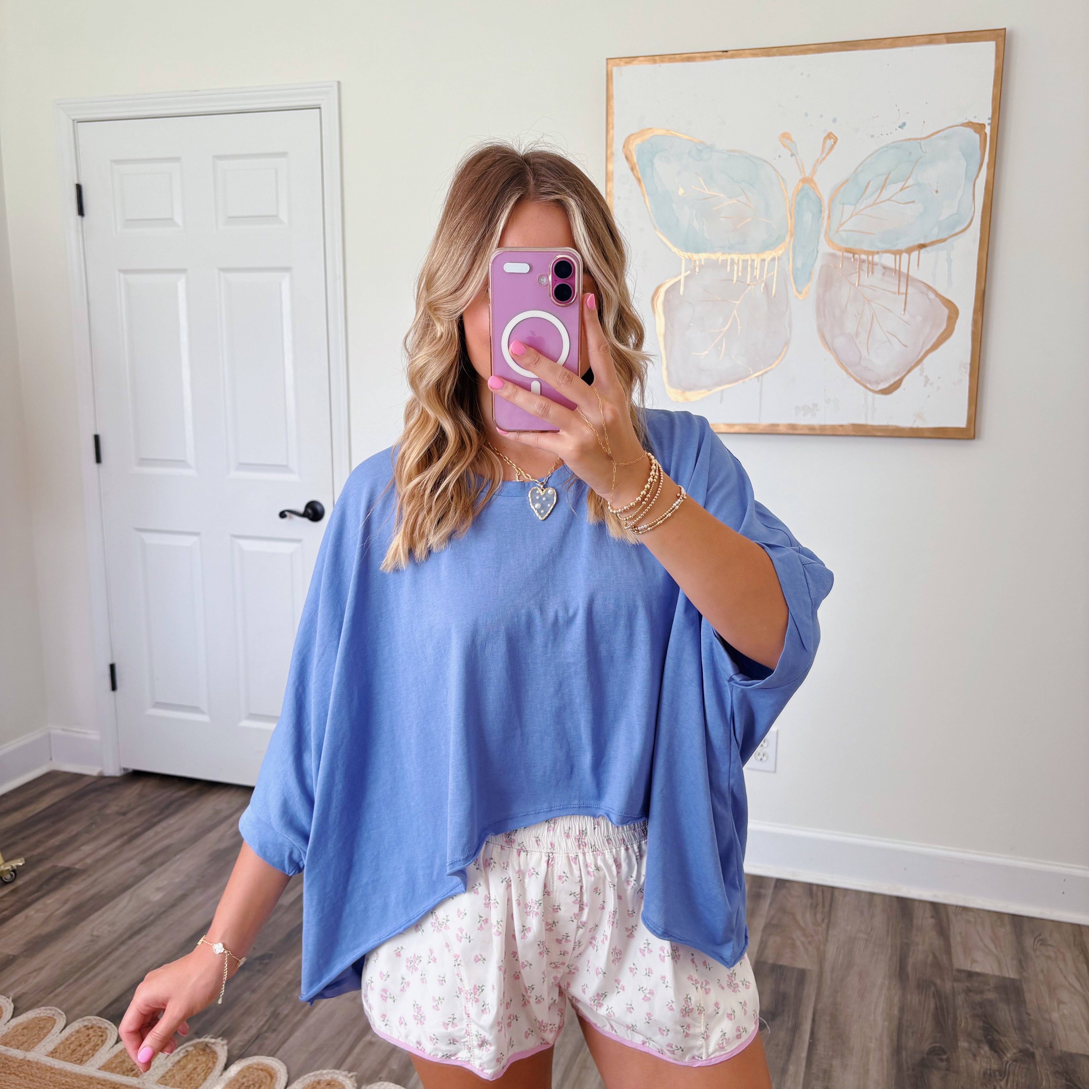 Ditsy Flower Printed Shorts in Pink