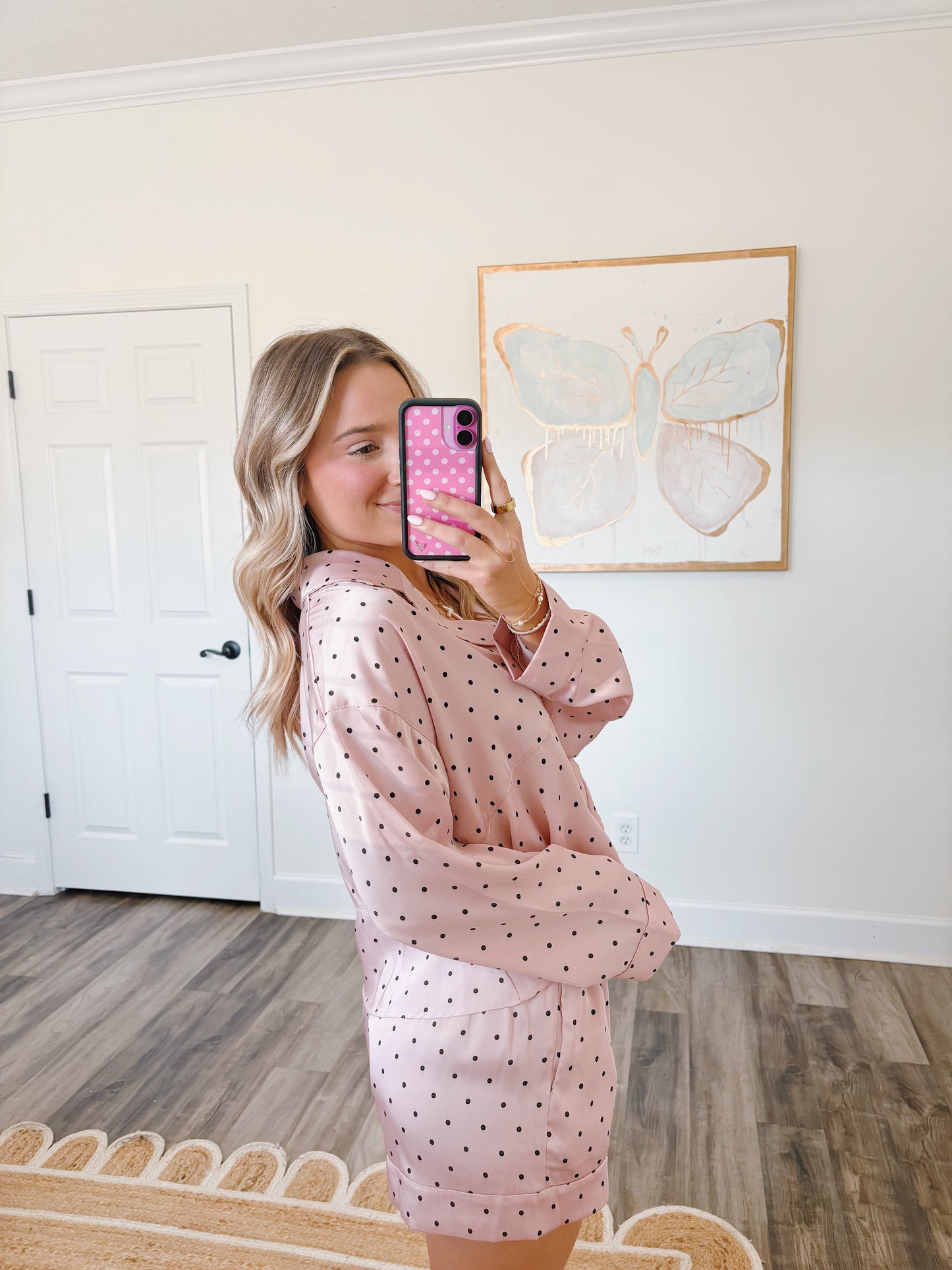 Polka Dot Satin Pajama Set