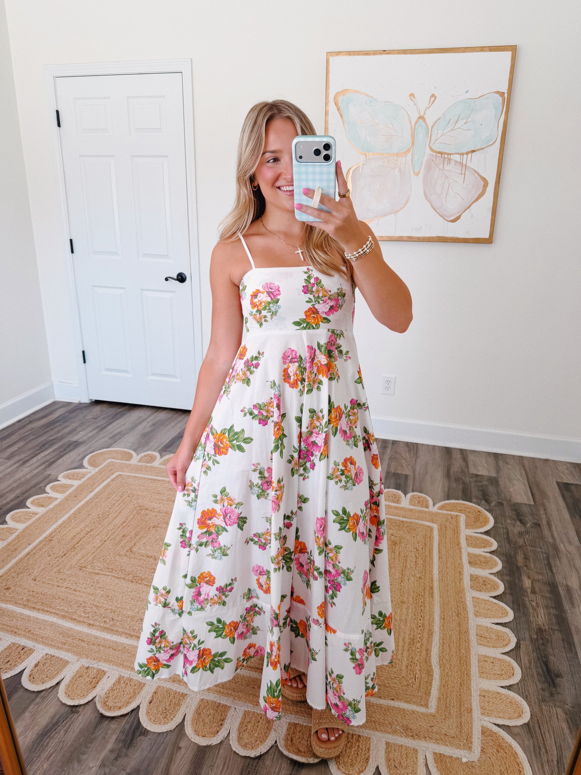 White Floral Maxi Dress