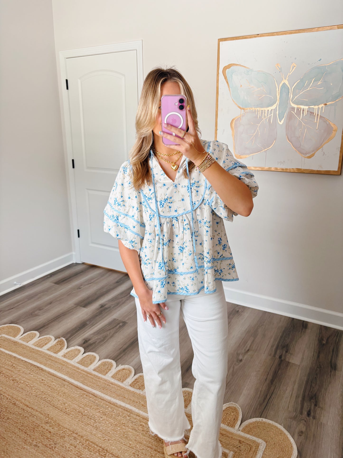 Blue Floral Top