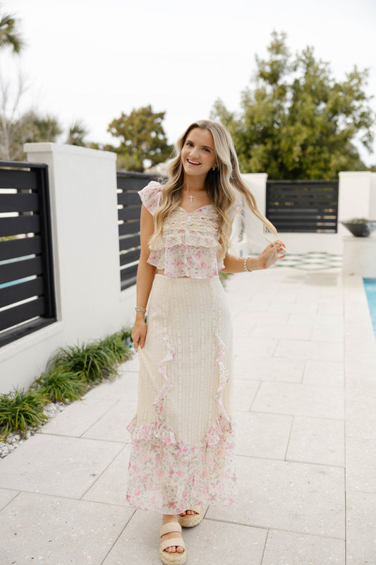 Boho Floral Skirt Set