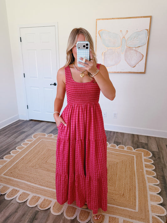 Mulberry Gingham Maxi
