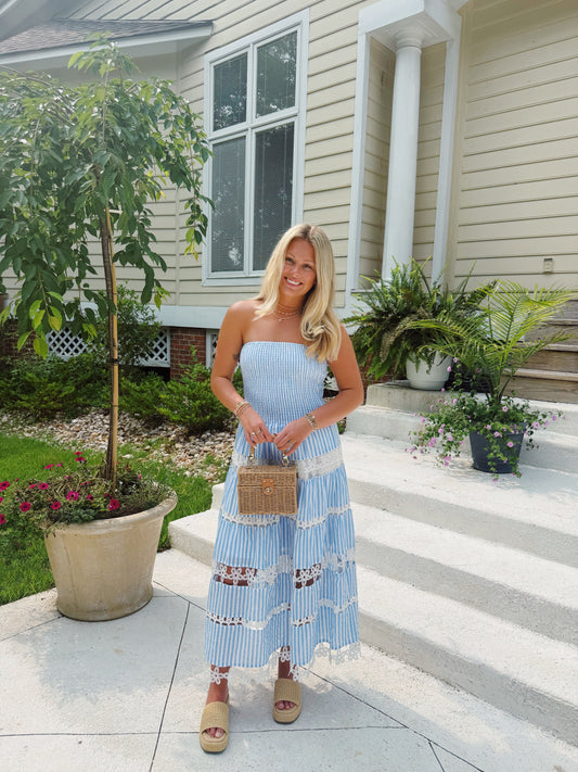 Striped Sophie Eyelet Dress