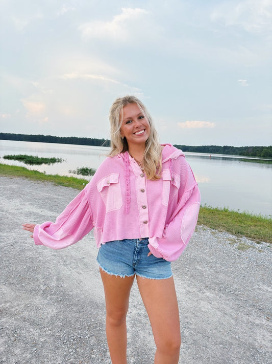Bubble Gum Hooded Top