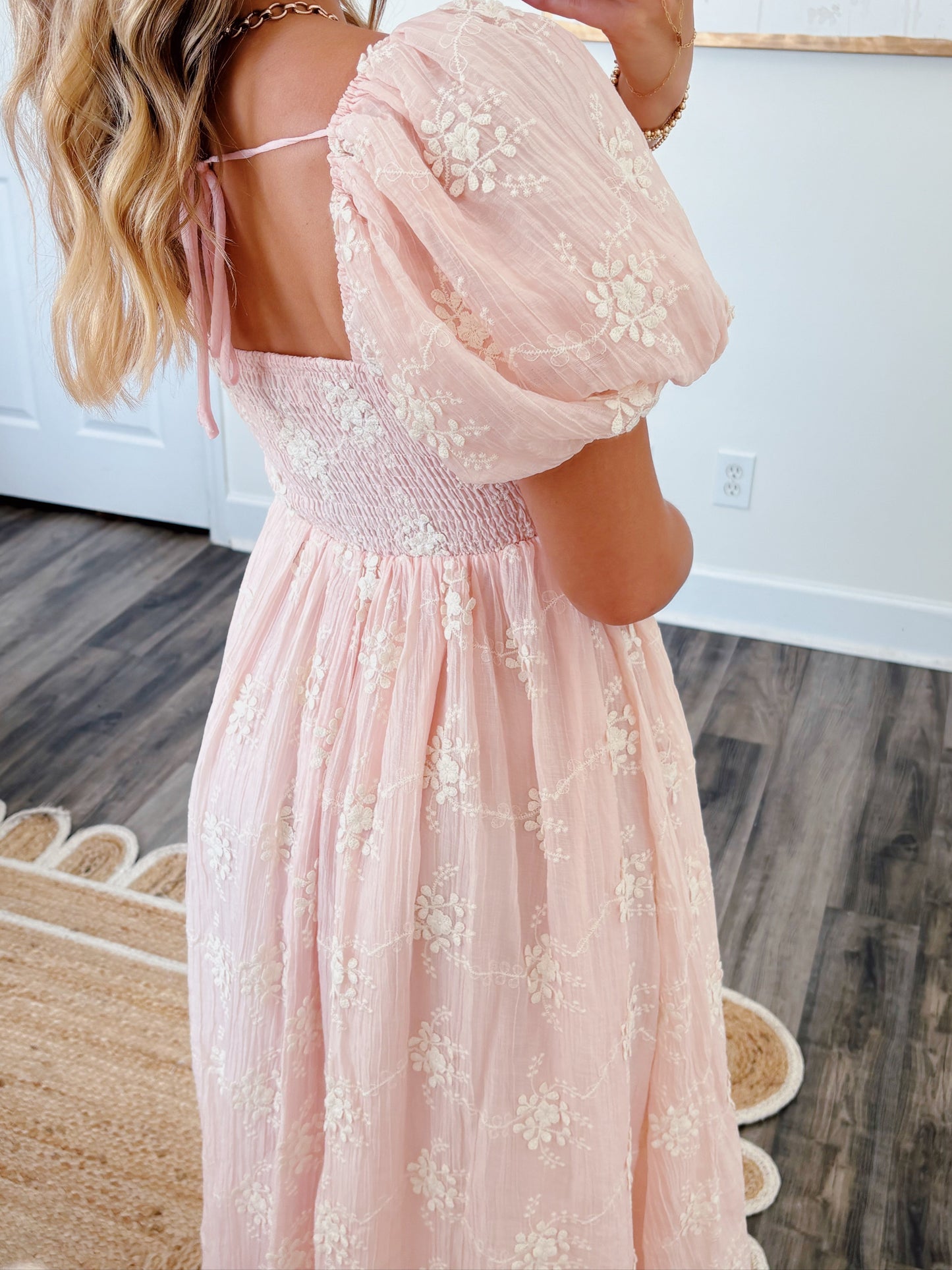 Pale Pink Embroidered Dress