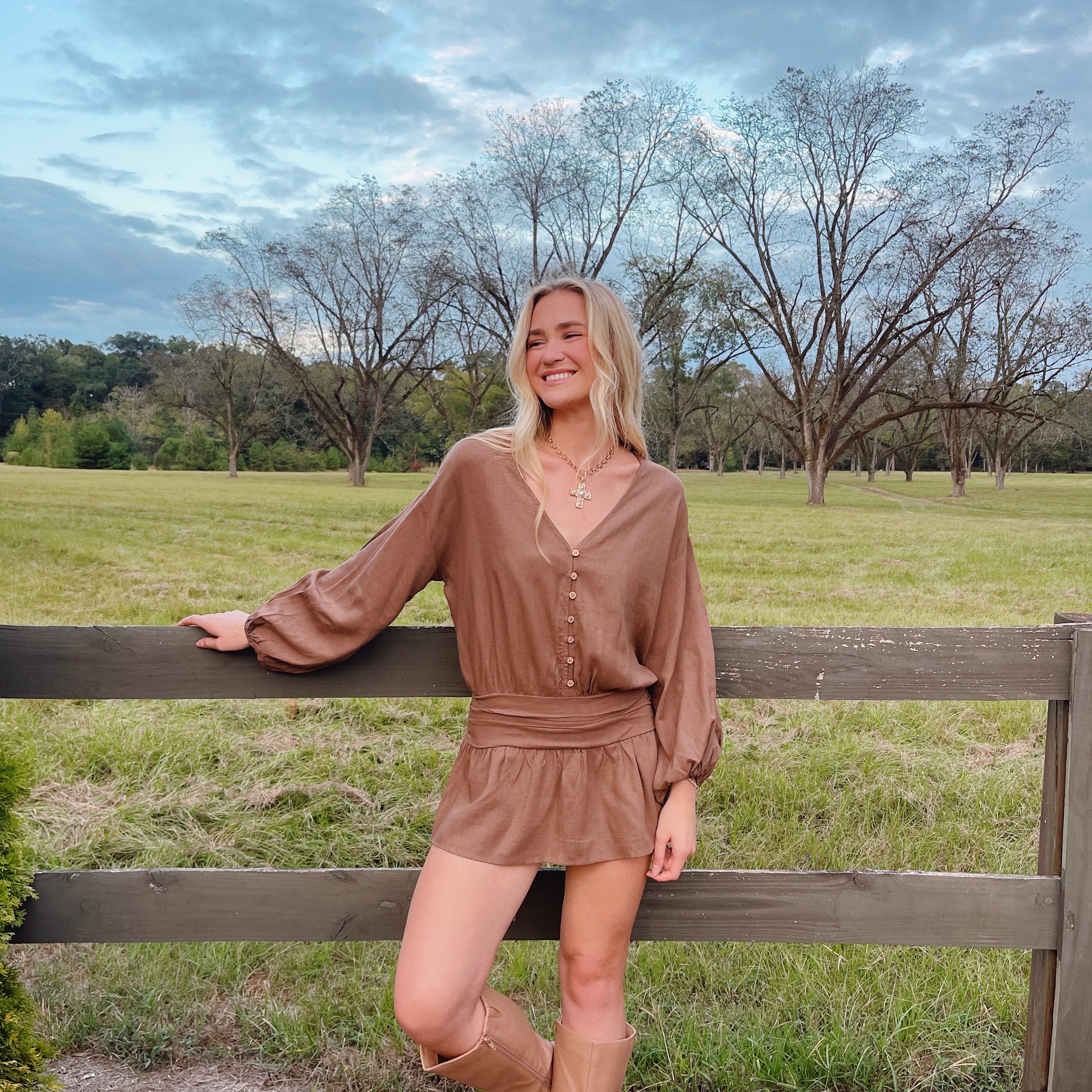 Cinnamon Dropwaist Romper