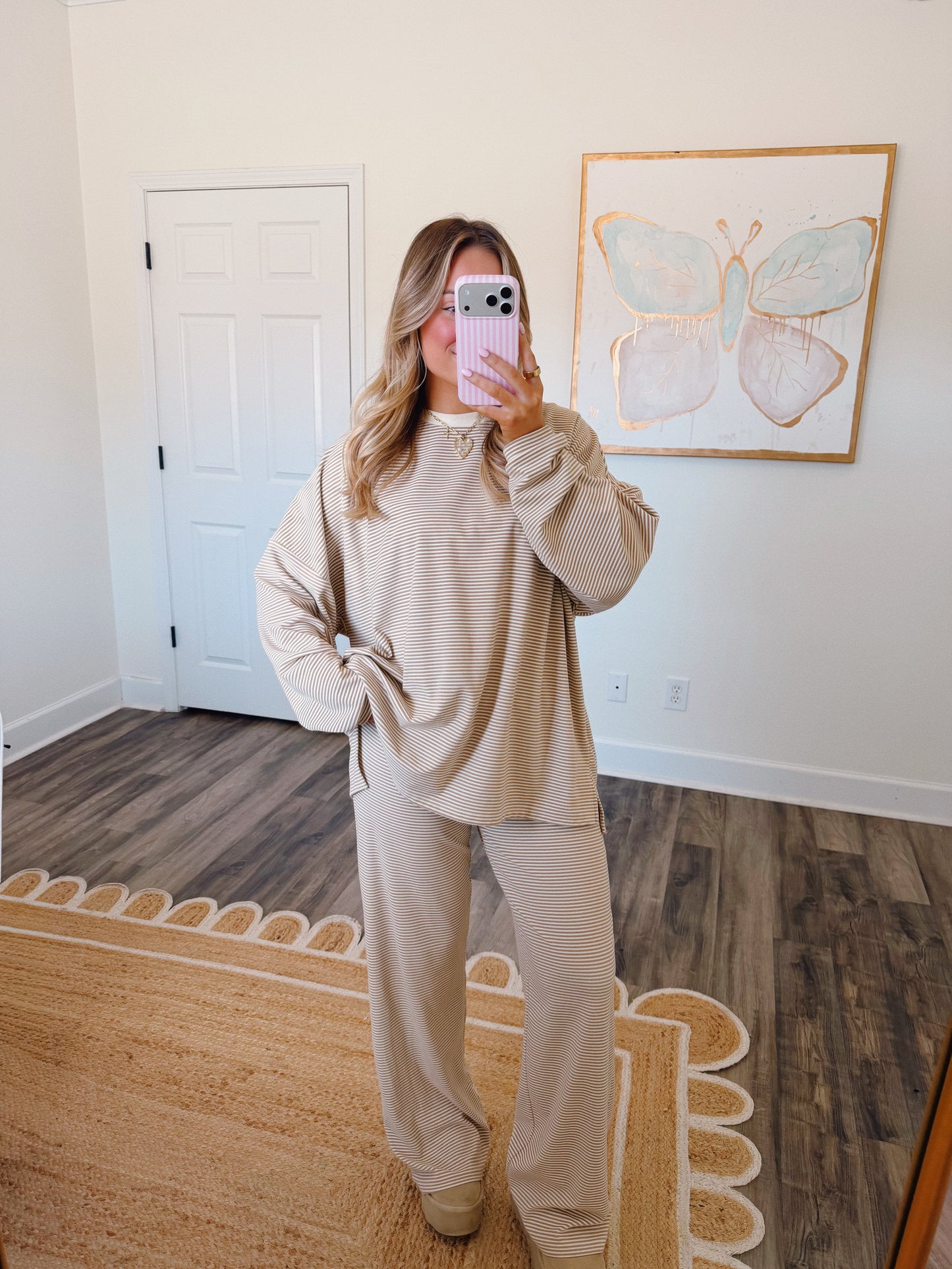 Dani Striped Bottoms Beige