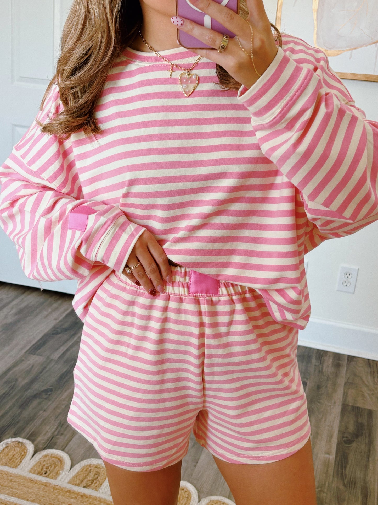 Strawberry Milkshake Striped Set