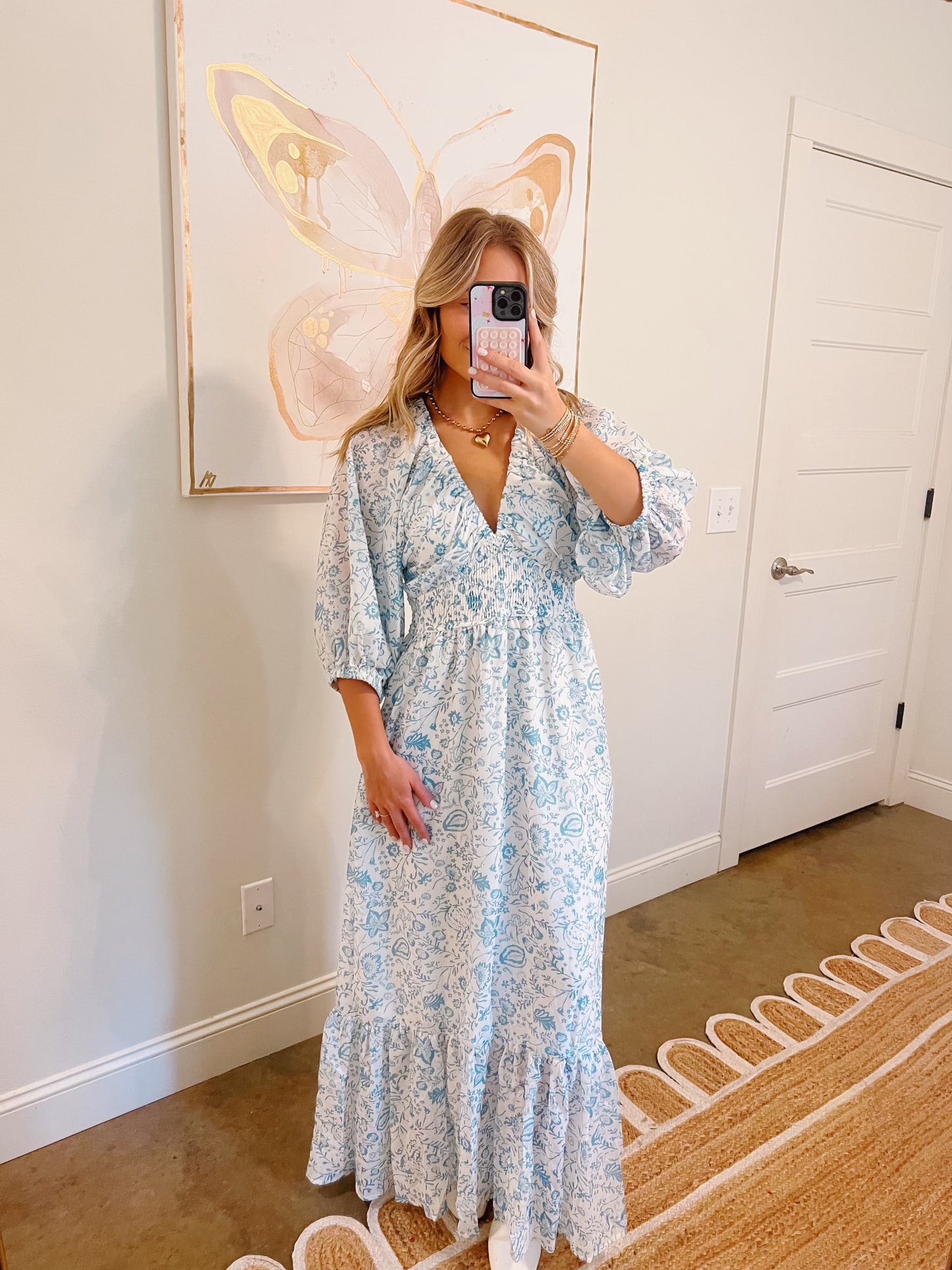 Blue Floral Maxi Dress