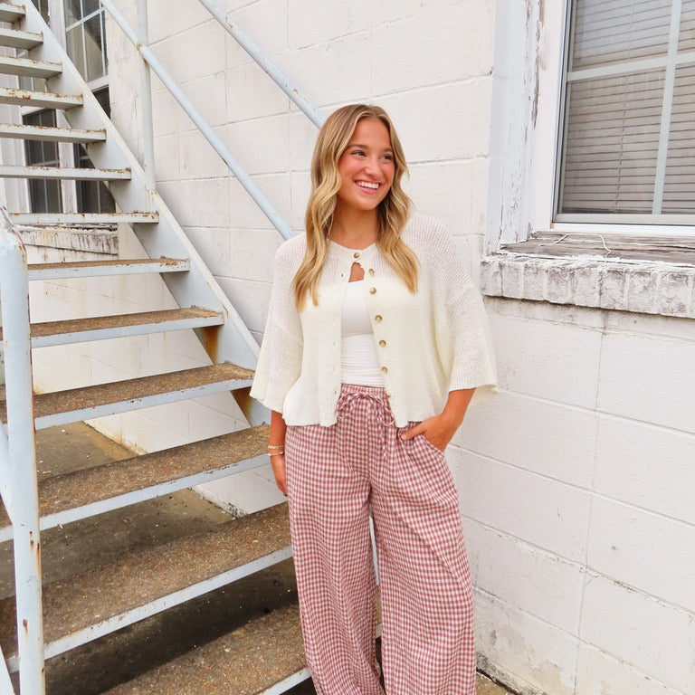 Gingham Track Pants