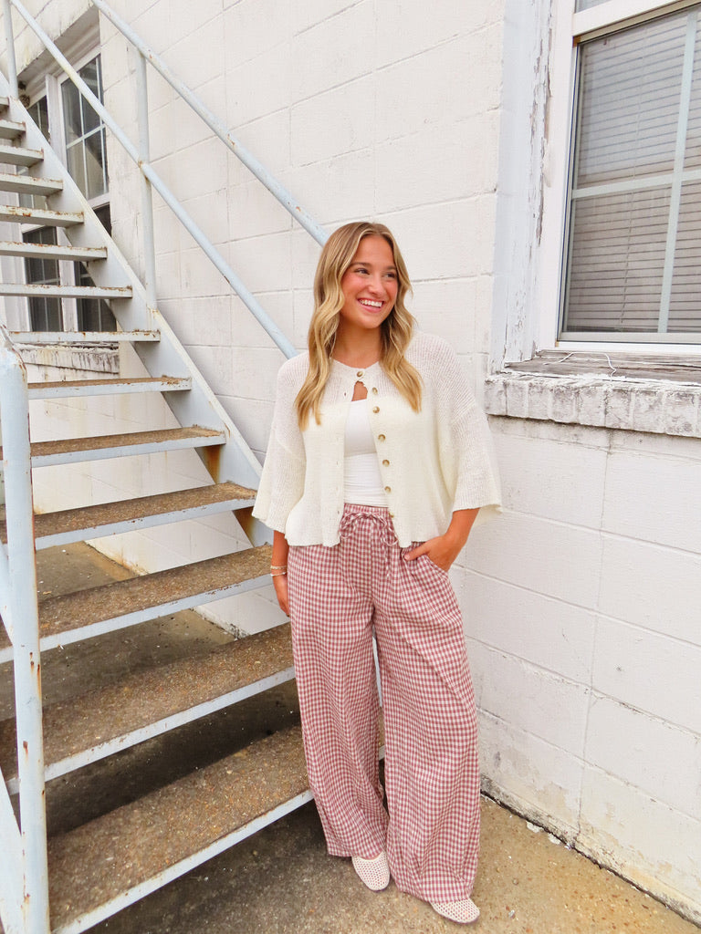 Gingham Track Pants