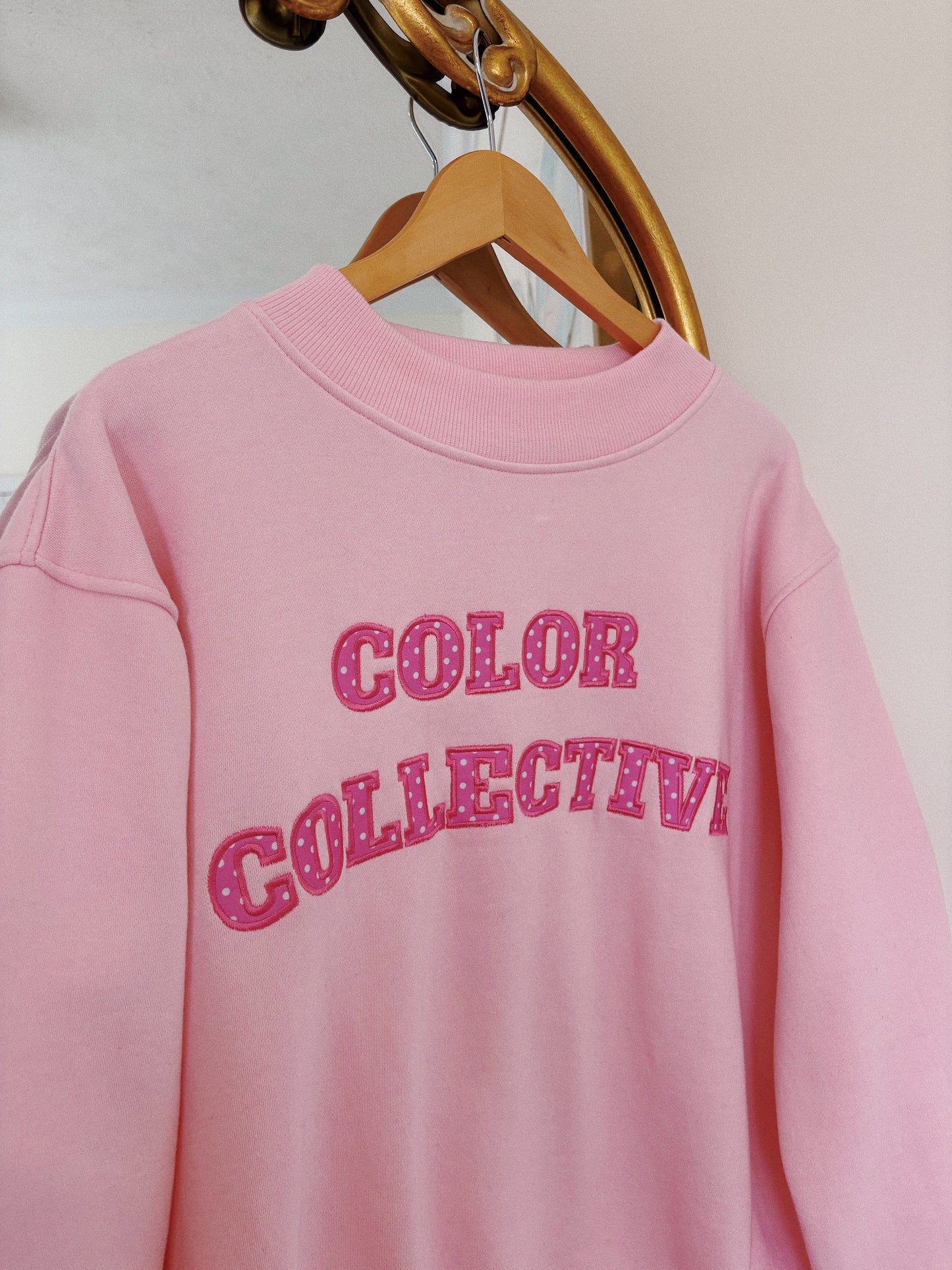 Pink Polka Dot CC Mockneck