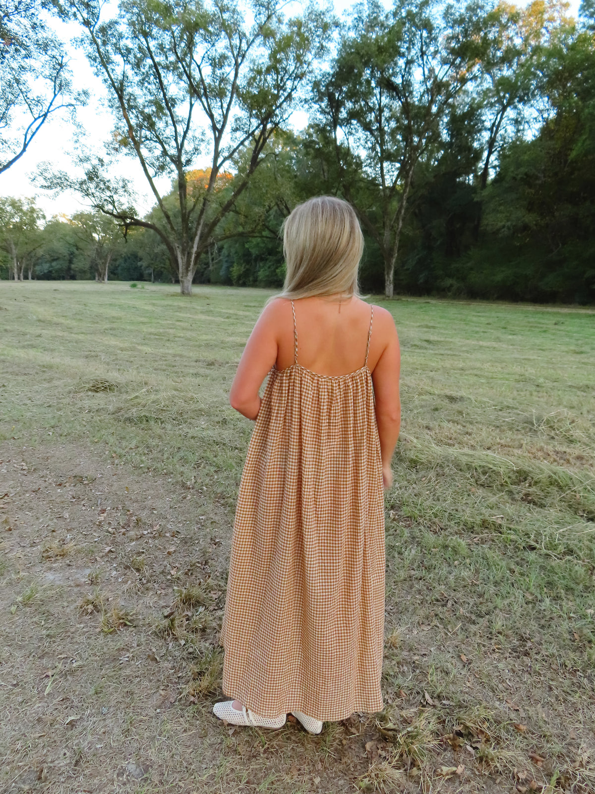 Maple Gingham Maxi Dress