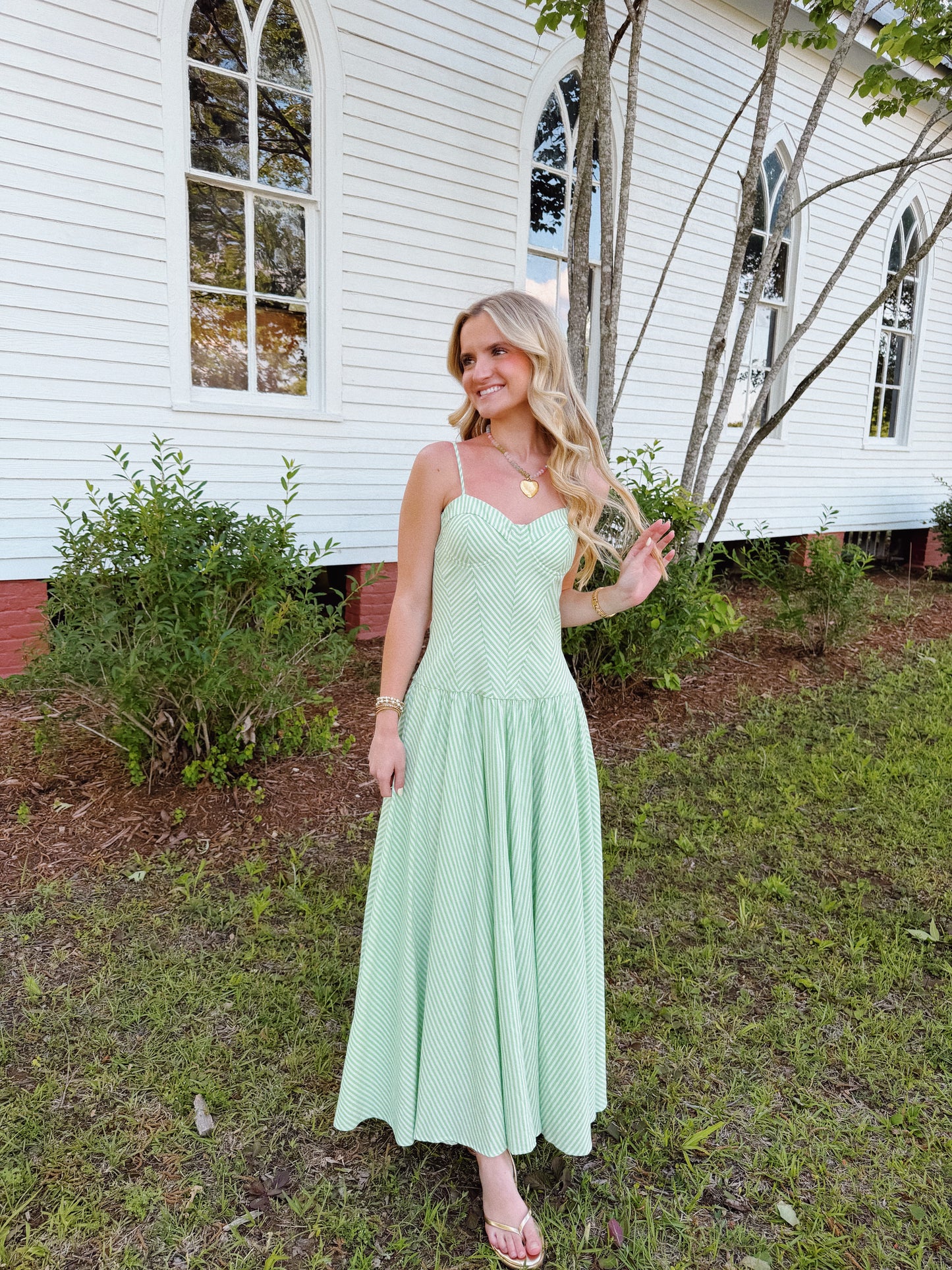 Green Palmer Dropwaist Dress