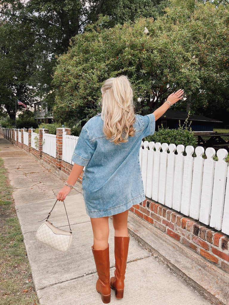 Collared Denim Dress