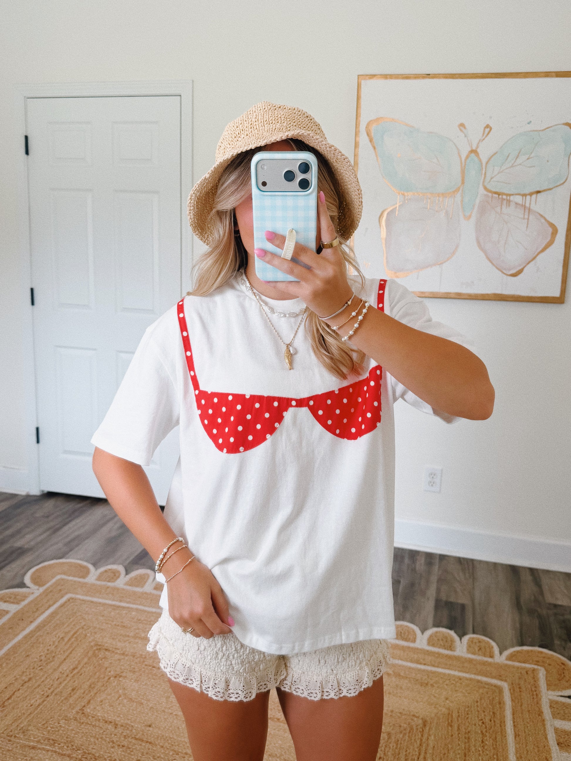 Beach Bound Bikini Tee in Red