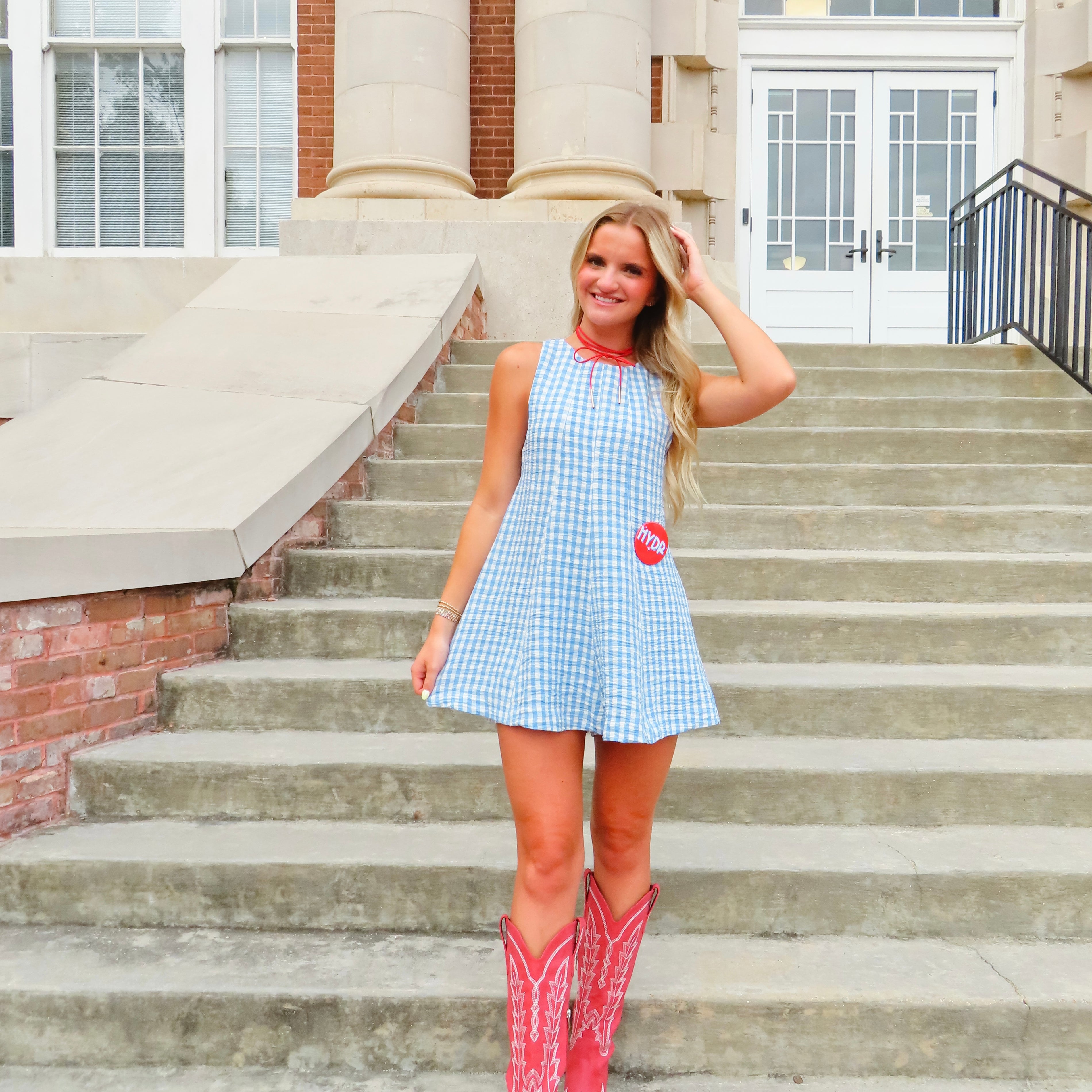Sweet As Pie Gingham Romper