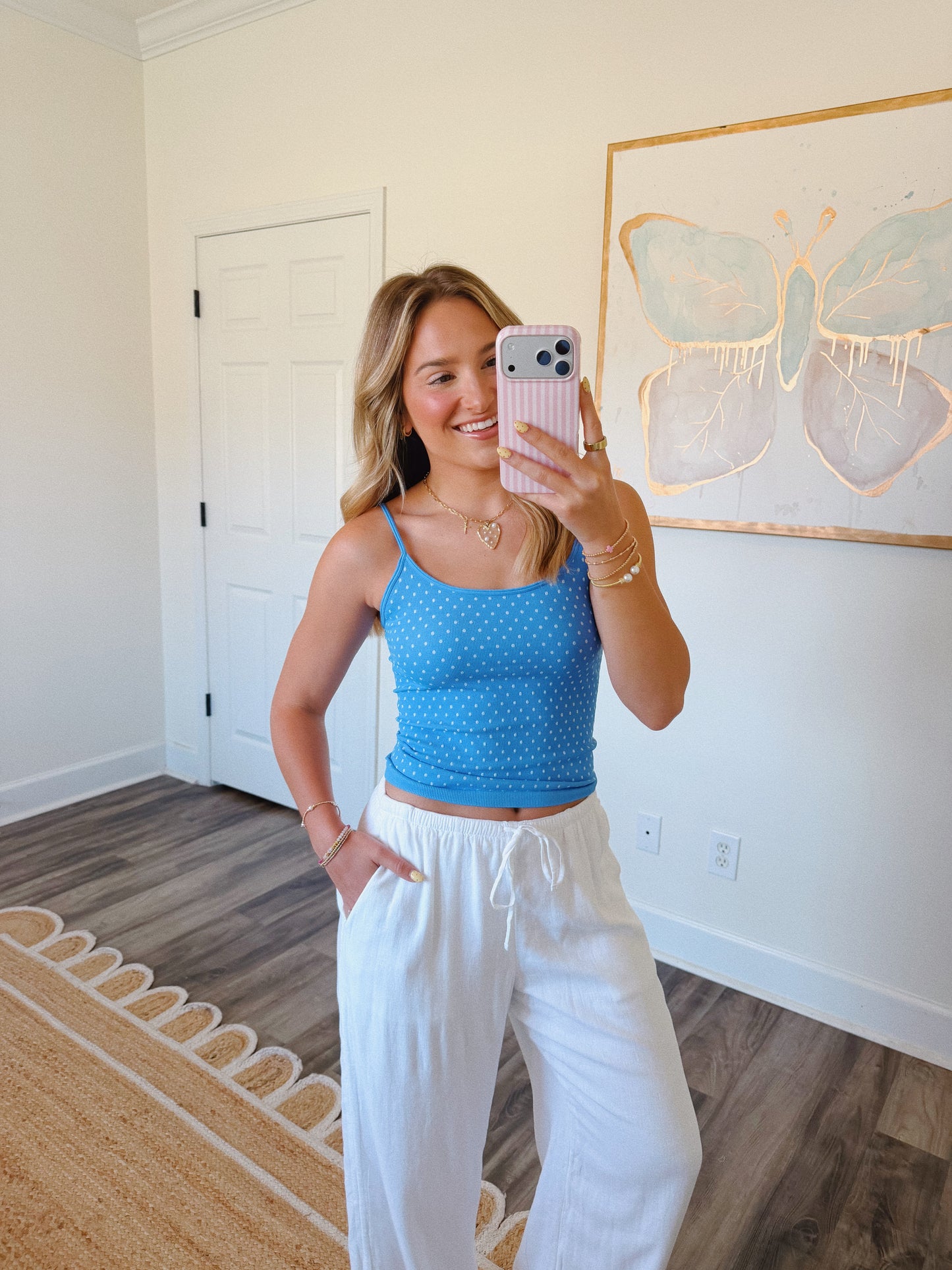 Polka Dot Tank Marina Blue