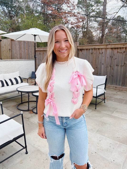 Cutie Girl Sweater Vest Pink