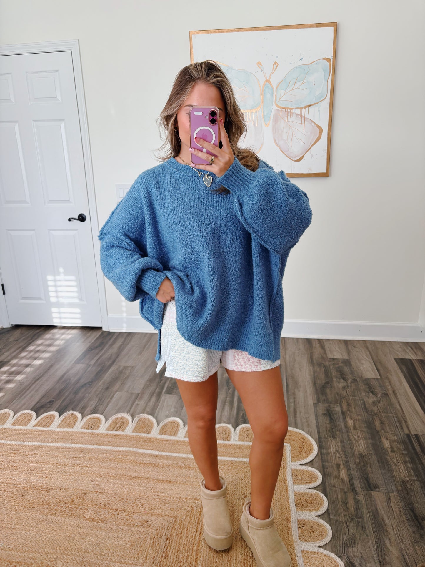Oversized Poppy Sweater in Blue